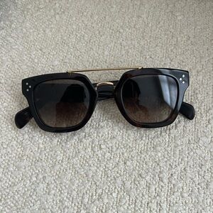 Celine Black Sunglasses with Subtle Gold Detail